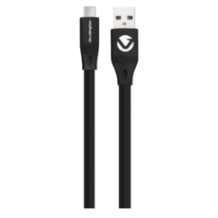 CABLE TYPE C 1.2M VOLKANO FLAT PVC - BLACK