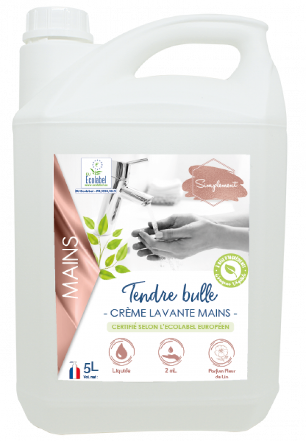 SIMPLEMENT TENDRE BULLE - Savon mains parfum fleur de lin 5 L