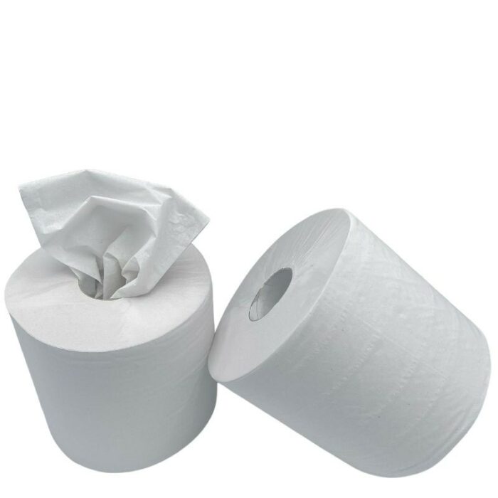 PROTISSUE BOBINE BLANCHE ECOLABEL T1000 SUPER 2 PLIS LISSE 100% PURE CELLULOSE (LOT DE 2)