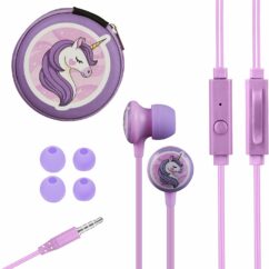 ÉCOUTEUR VOLKANO KIDS LICORNE + ETUI ROSE